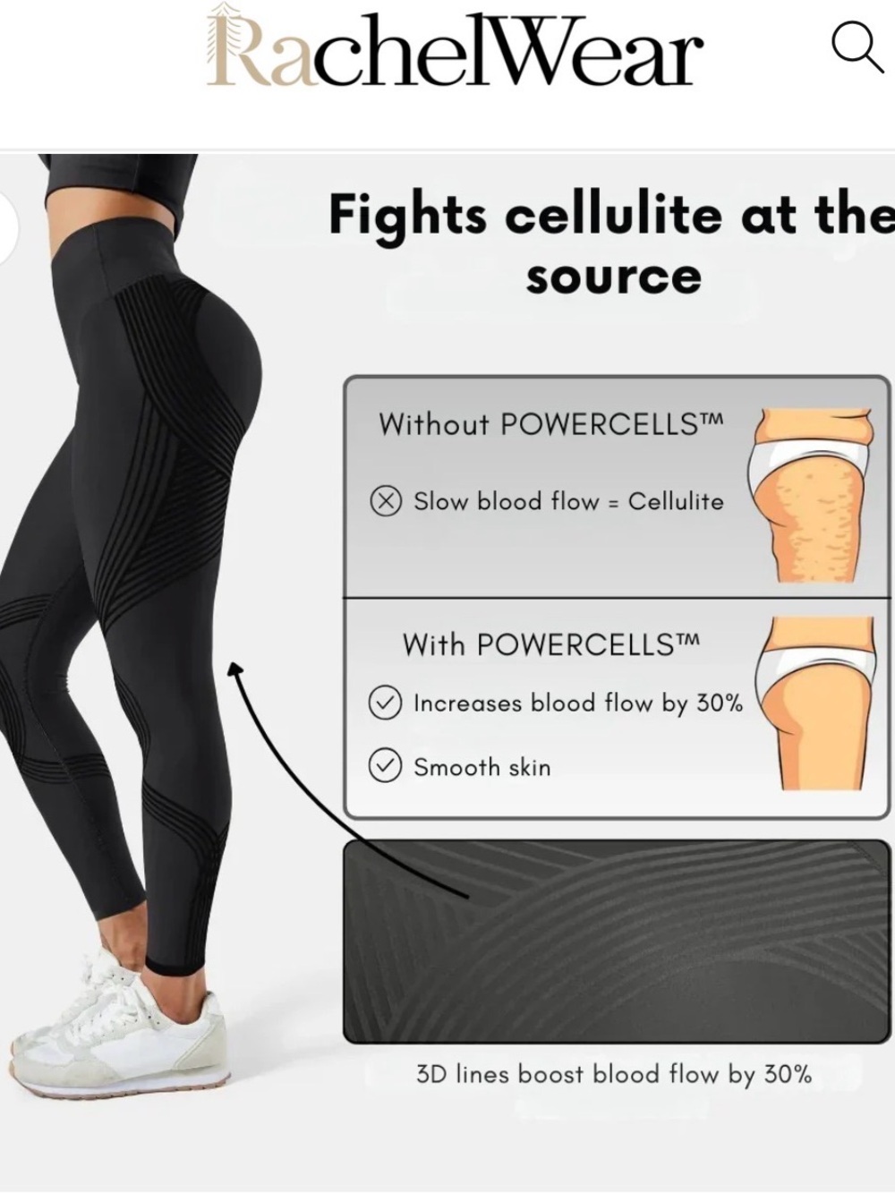 RachelWear 3D Sculpting Anti-Cellulite Leggings - Picture 5 of 16